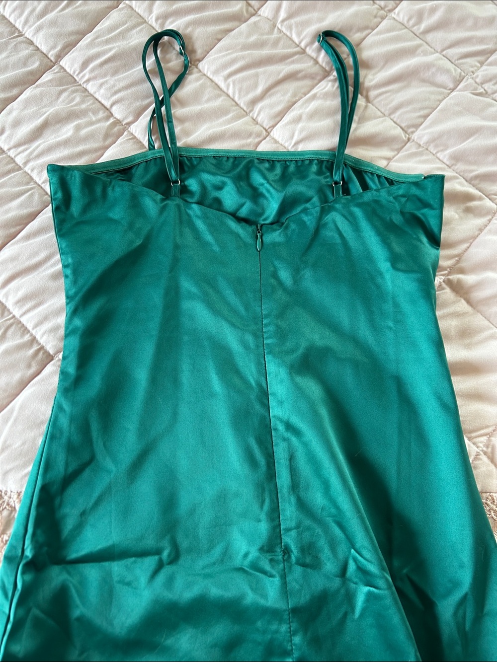 Oh Polly Emerald Green Double-Strap Mini Slip Dress - Picture 2 of 3